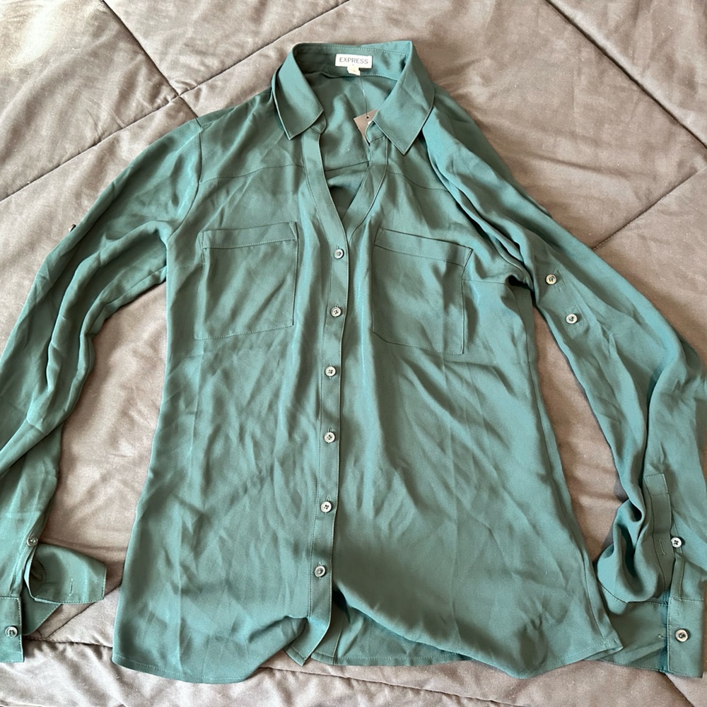 Emerald Green Women’s Button Down Shirt